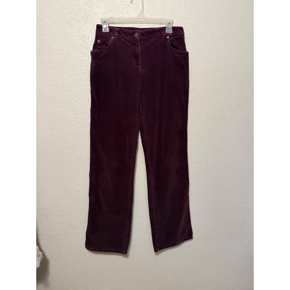 Woolrich Womens Purple Corduroy Straight Leg Pants Size 4 Stretch Mid Rise